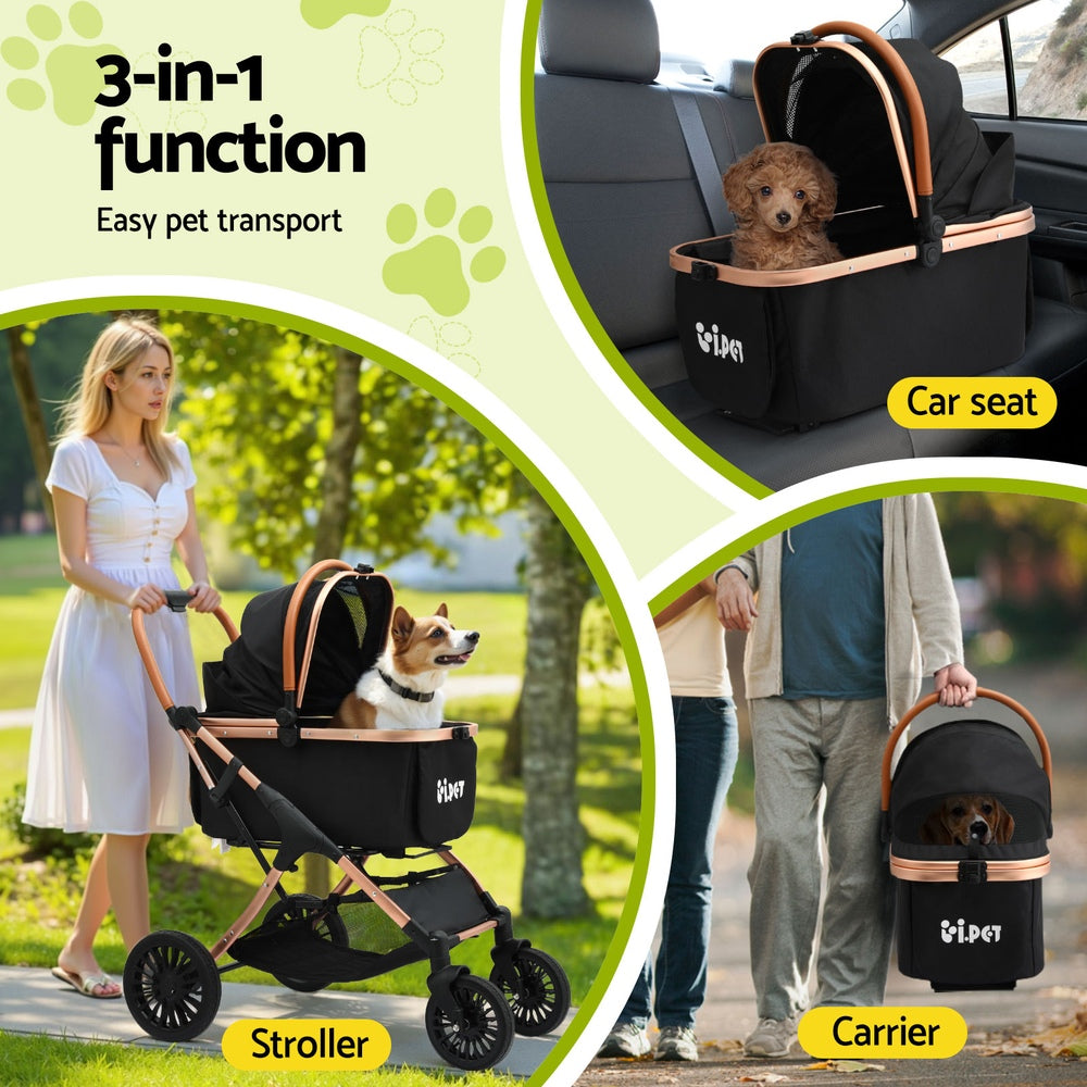 I.PET 3-IN-1 Deluxe Pet Carrier Stroller